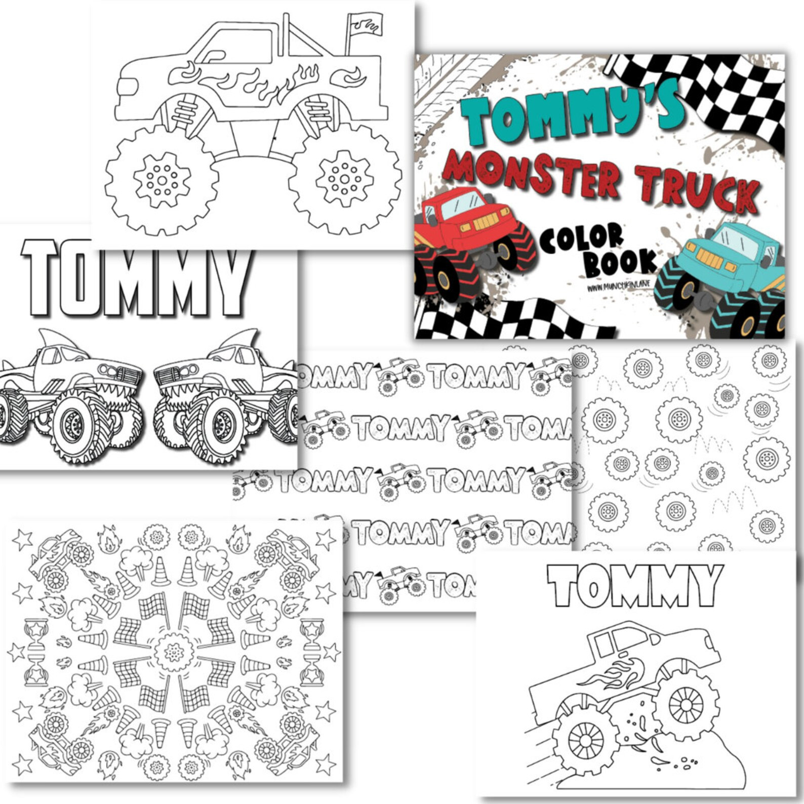 Personalized Monster Truck Color Book, Boys & Girls Gift for Christmas/stocking Stuffer, Travel A... | Etsy (Global)