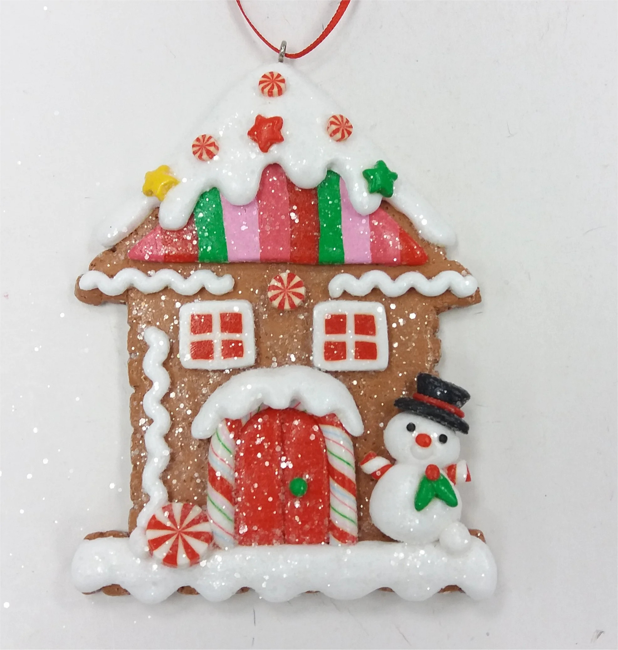 Holiday Time Gingerbread House with Snowman Ornament, 4.5" - Walmart.com | Walmart (US)