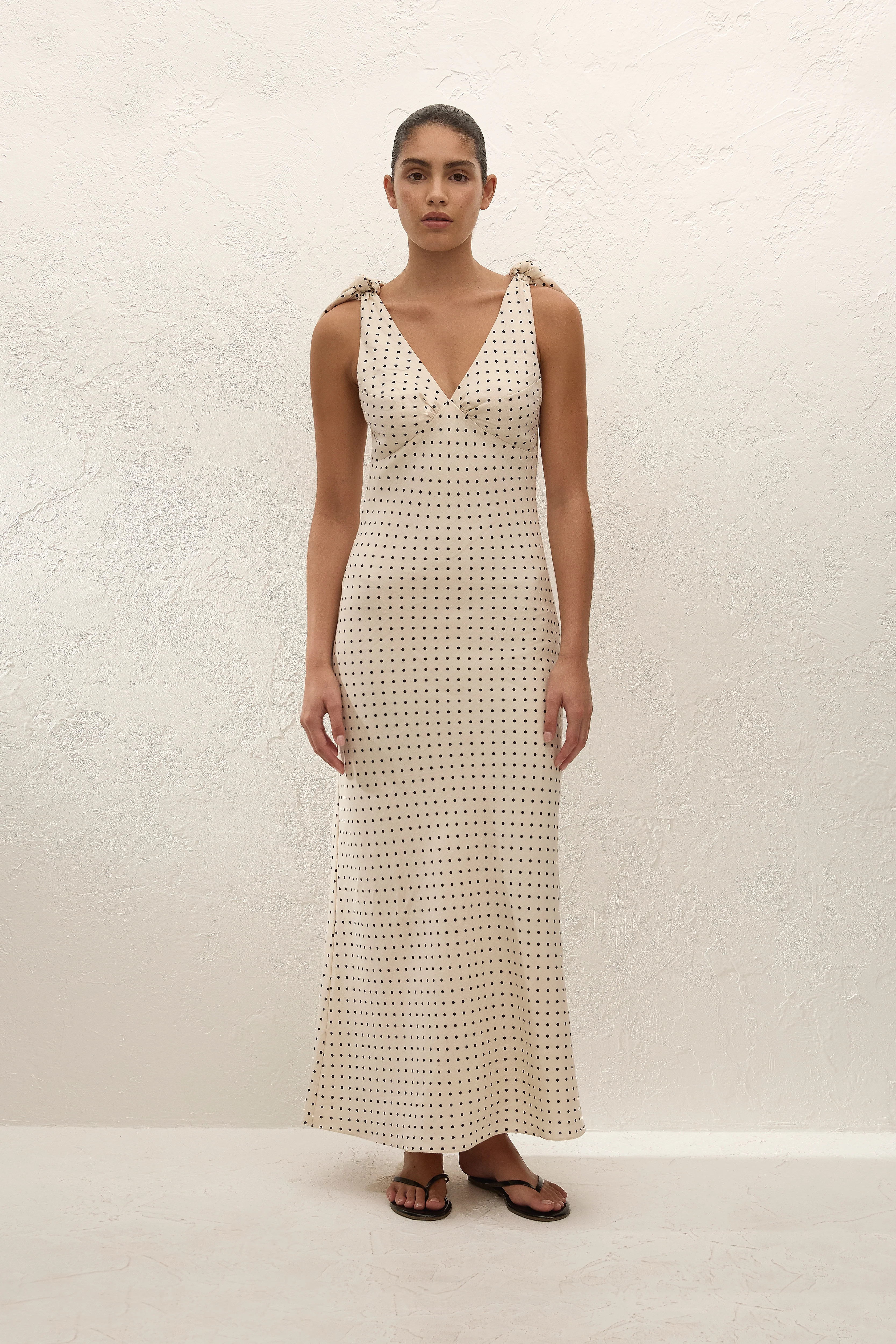 Solana Maxi Dress Lola Polka Dot Cream Black, XXL / LOLA POLKA DOT -CREAM/BLACK | Faithfull (AU)
