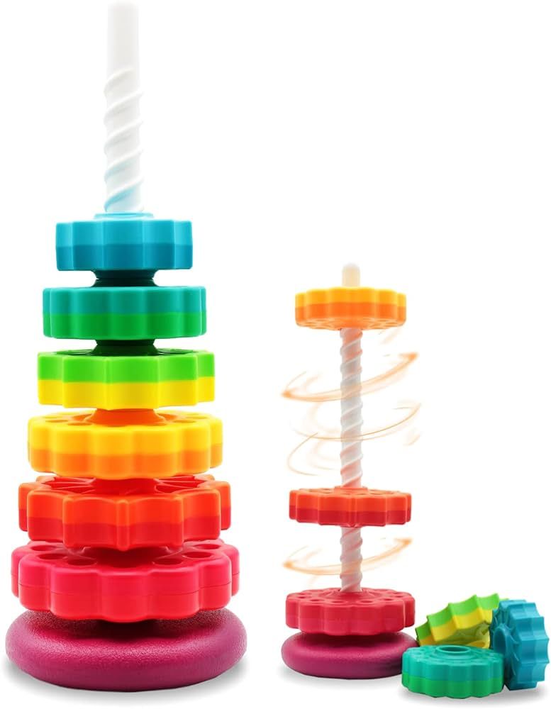 LBAIBB (1 PCS) Spinning Stacking Toys,Spin Toys ABS Plastic and Color Rainbow Design,Focus on Chi... | Amazon (US)