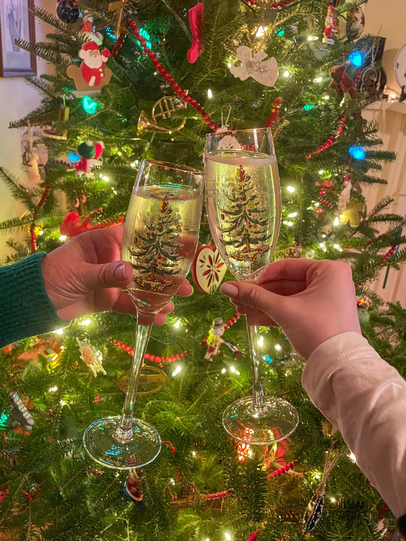 Spode Christmas champagne flutes, perfect for holiday hosting!

Holiday decor 
Christmas tree wine glasses 

#LTKSeasonal #LTKHome #LTKHoliday