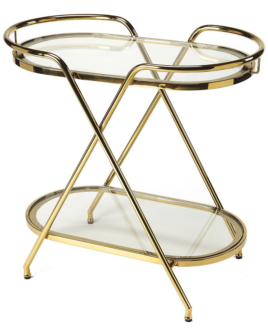 Butler Skylar Polished Gold Tray End Table | Gilt