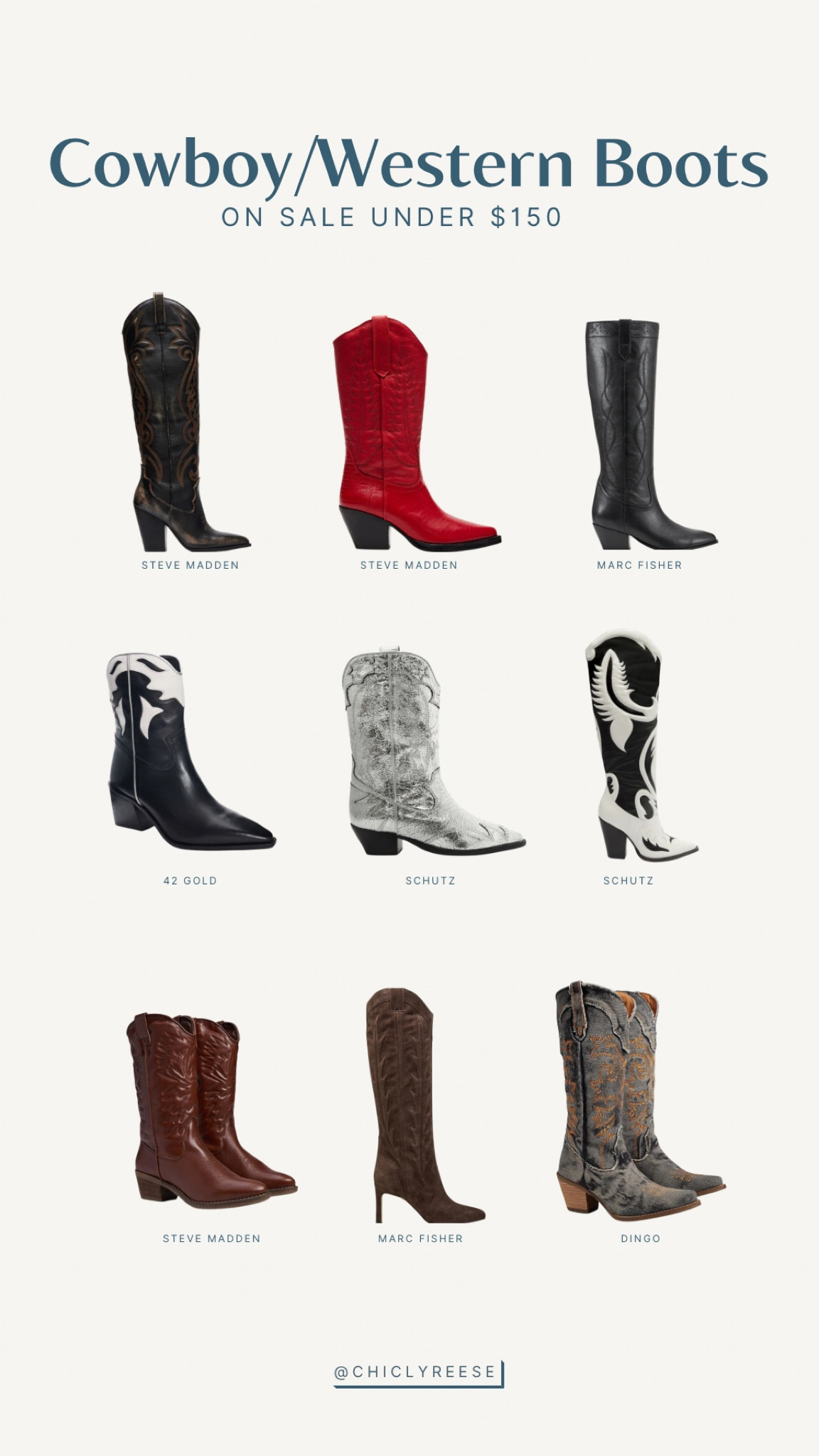 Cowboy boots on sale all under $150! Beyoncé said the yeehaw agenda is here to stay so might as well 🤗

#LTKSpringSale #LTKstyletip #LTKsalealert