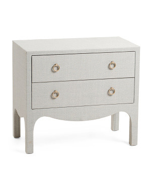 27in Linen Wrapped Two Drawer Side Table | Furniture & Lighting | Marshalls | Marshalls