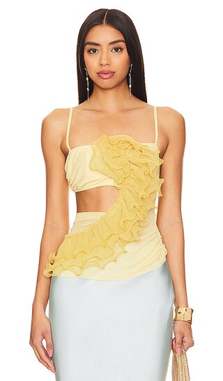 Spiral Crush Top in Citrus | Revolve Clothing (Global)