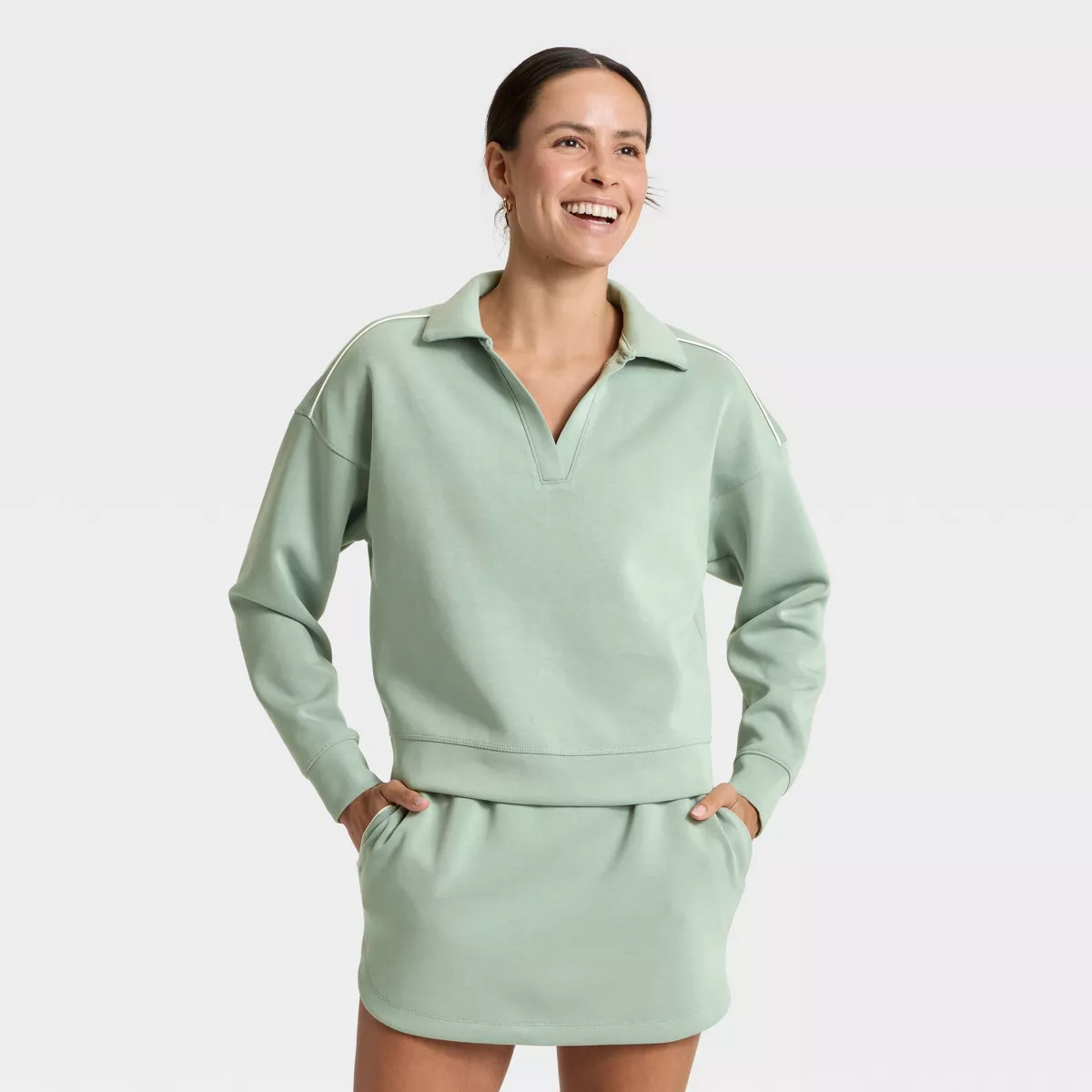 Women's Airy Sleek Polo Sweatshirt - All In Motion™ | Target