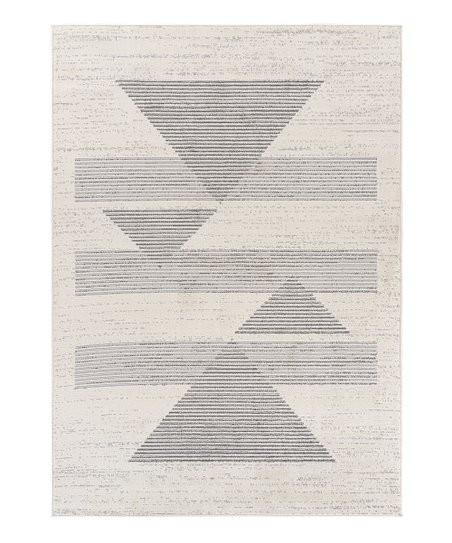 Off-White & Charcoal Geometric Indoor/Outdoor Modern Pisa Rug | Zulily