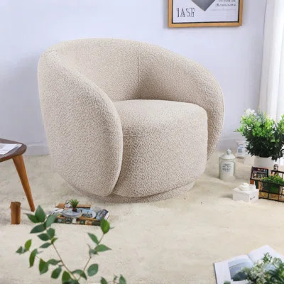 Modern Swivel Accent Chair, Boucle Upholstered, Stylish Living Room Armchair | Wayfair North America