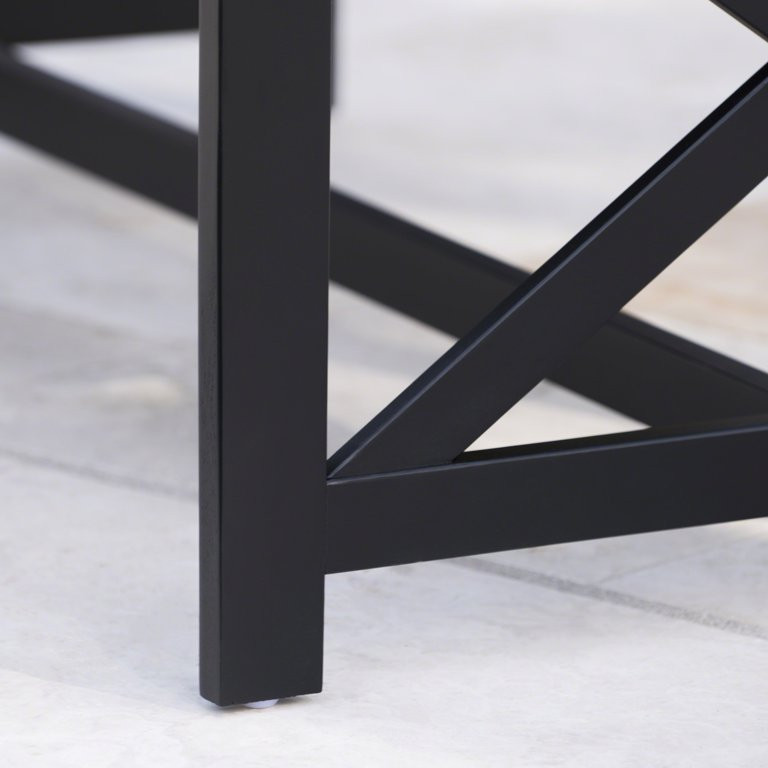 Cristian Outdoor Finished Acacia Wood Coffee Table, Black - Walmart.com | Walmart (US)