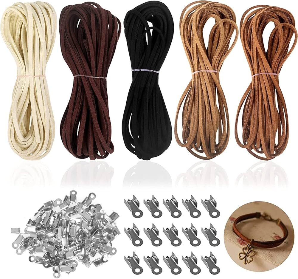 Lederband Kette, 25M lederschnüre, Veloursleder Band Faden, Lederschnur, Faux Wildleder Schnur i... | Amazon (DE)