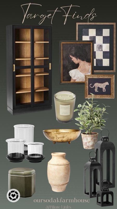 Target home finds, target shelf decor, most home decor, vintage inspired decor, gold frames, artwork, black cabinet 

#LTKHome