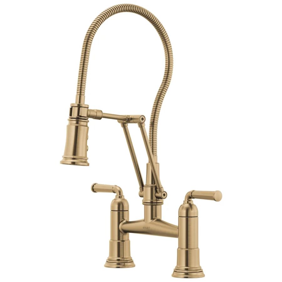 Rook 1.8 GPM Bridge Kitchen Faucet with Articulating Arm and Finished Hose - Limited Lifetime War... | Build.com, Inc.