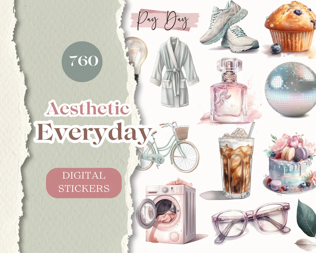 Everyday Aesthetic Digital Planner Stickers 760 GOODNOTES Stickers Digital Planner Stickers Digit... | Etsy (US)