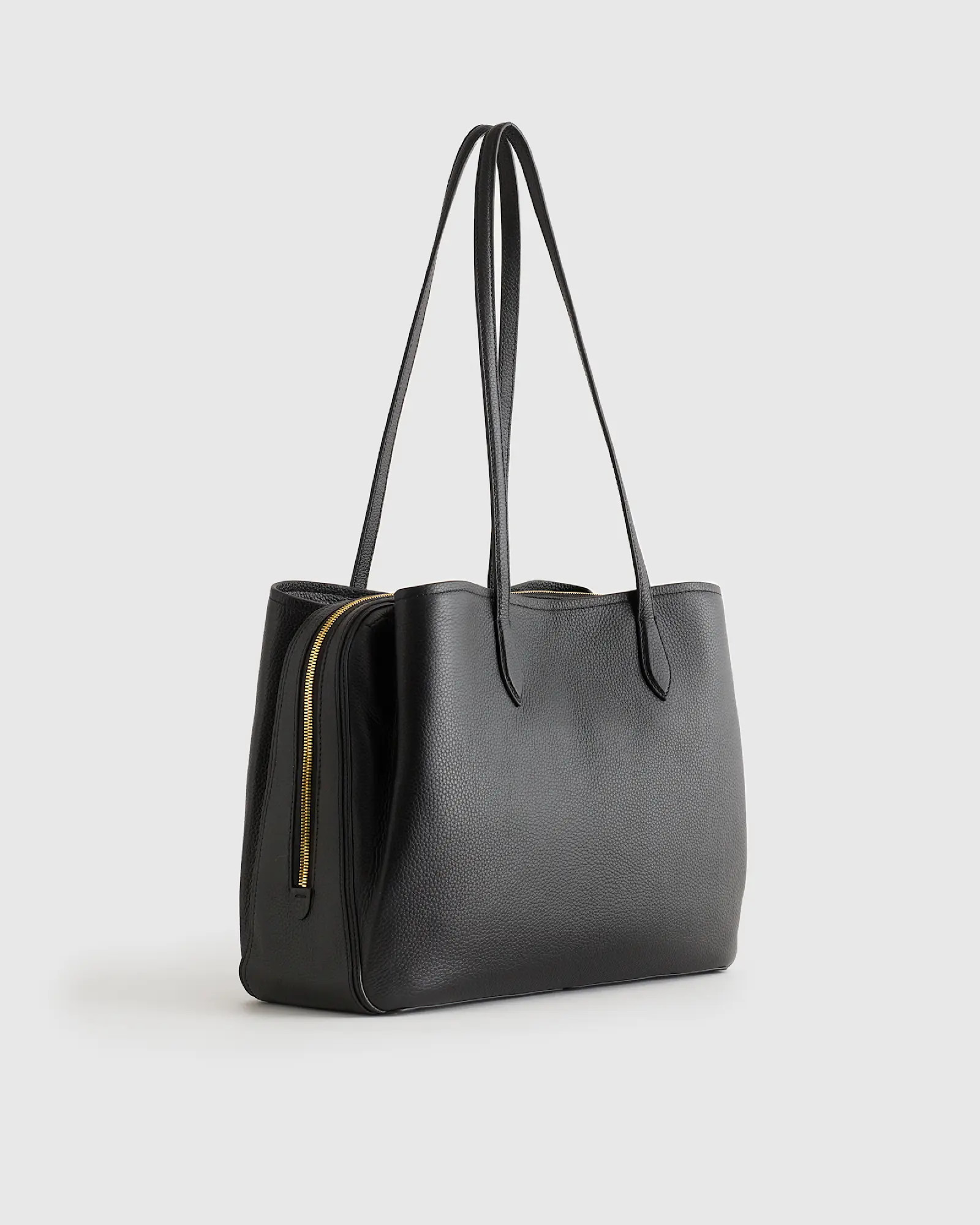 Italian Leather Triple Compartment Work Tote | Quince