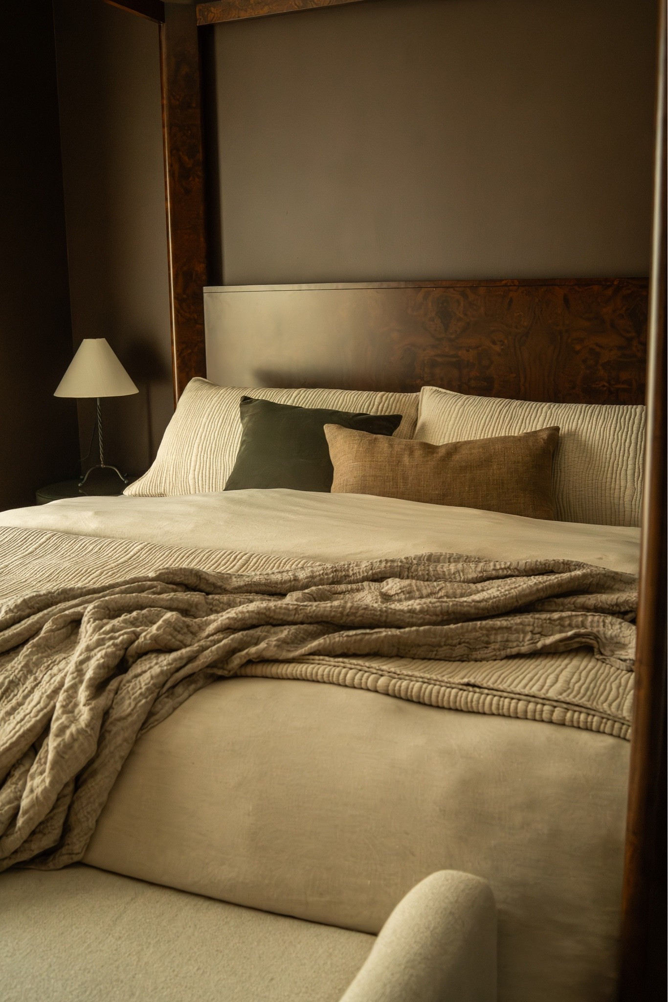 Pottery Barn summer bedding. Even a moody bedroom can have a lighter, breezier look.

#LTKHome #LTKMens
