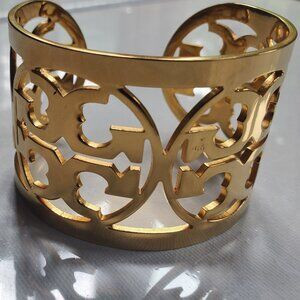 Tory Burch Large Gold Logo Cuff Bracelet | Poshmark