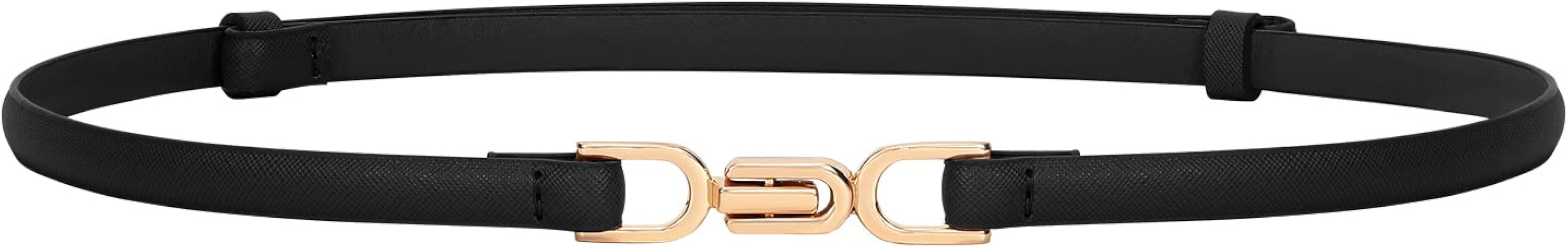 VONMELLI Women's Leather Skinny Belt for Dress Adjustable Thin Waist Belt for Ladies | Amazon (US)