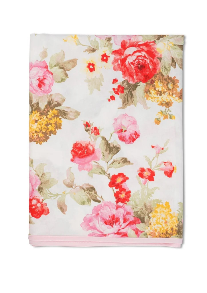 Wild Roses Tablecloth in White | Over The Moon