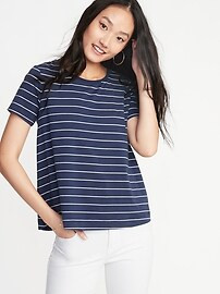Striped Boat-Neck Swing Tee for Women | Old Navy US