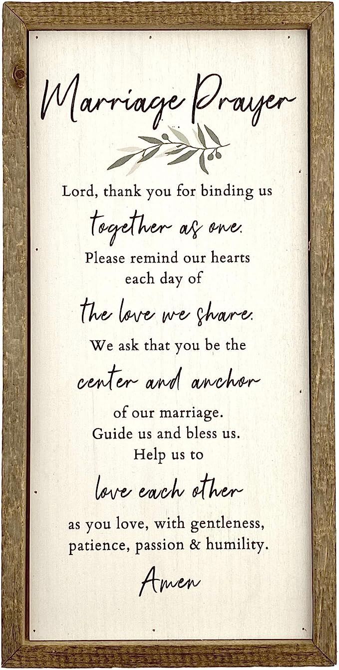 Kingdom Quality Marriage Prayer Wall Decor - Classy Wedding Gift or Marriage Gifts, for Couple - ... | Amazon (US)