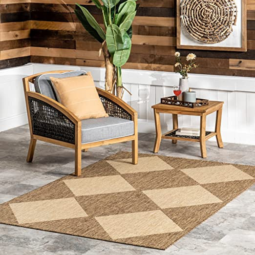 nuLOOM Loretta Transitional Diamond Indoor/Outdoor Area Rug, 8' x 10', Beige | Amazon (US)