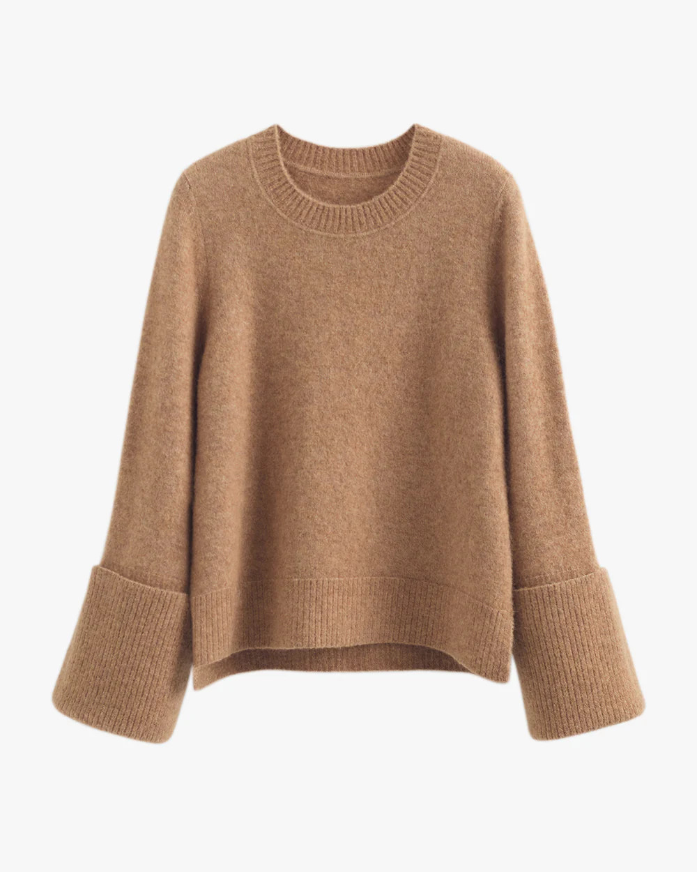 Alpaca Wool Rolled Cuff Sweater | Cuyana