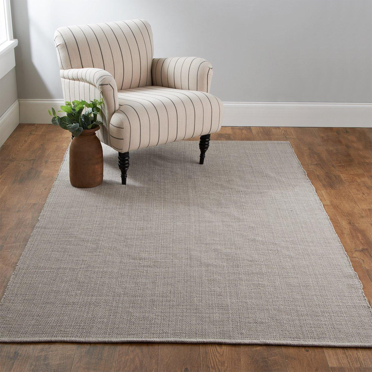 Tri-Toned Neutral Woven Cotton Rug | Shades of Light