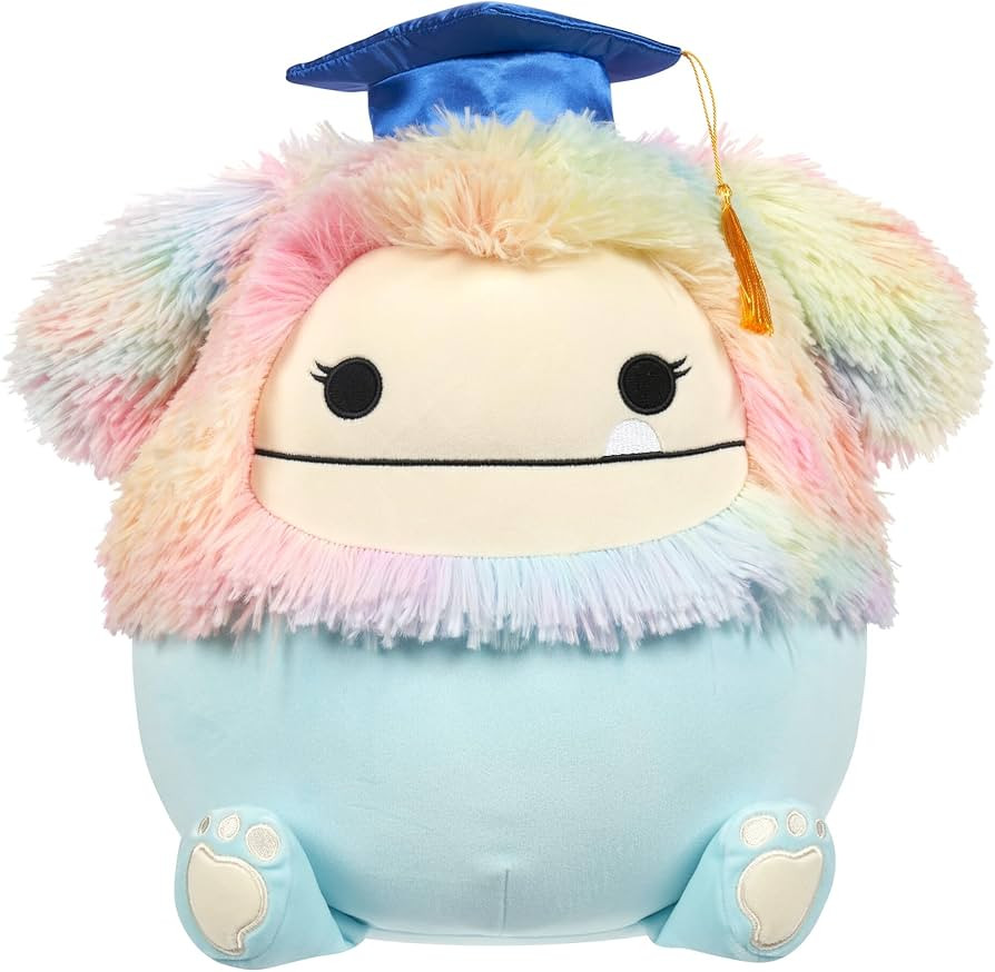 Squishmallows Original 12-Inch Zozo Blue Bigfoot with Rainbow Mane and Graduation Cap - Official ... | Amazon (US)