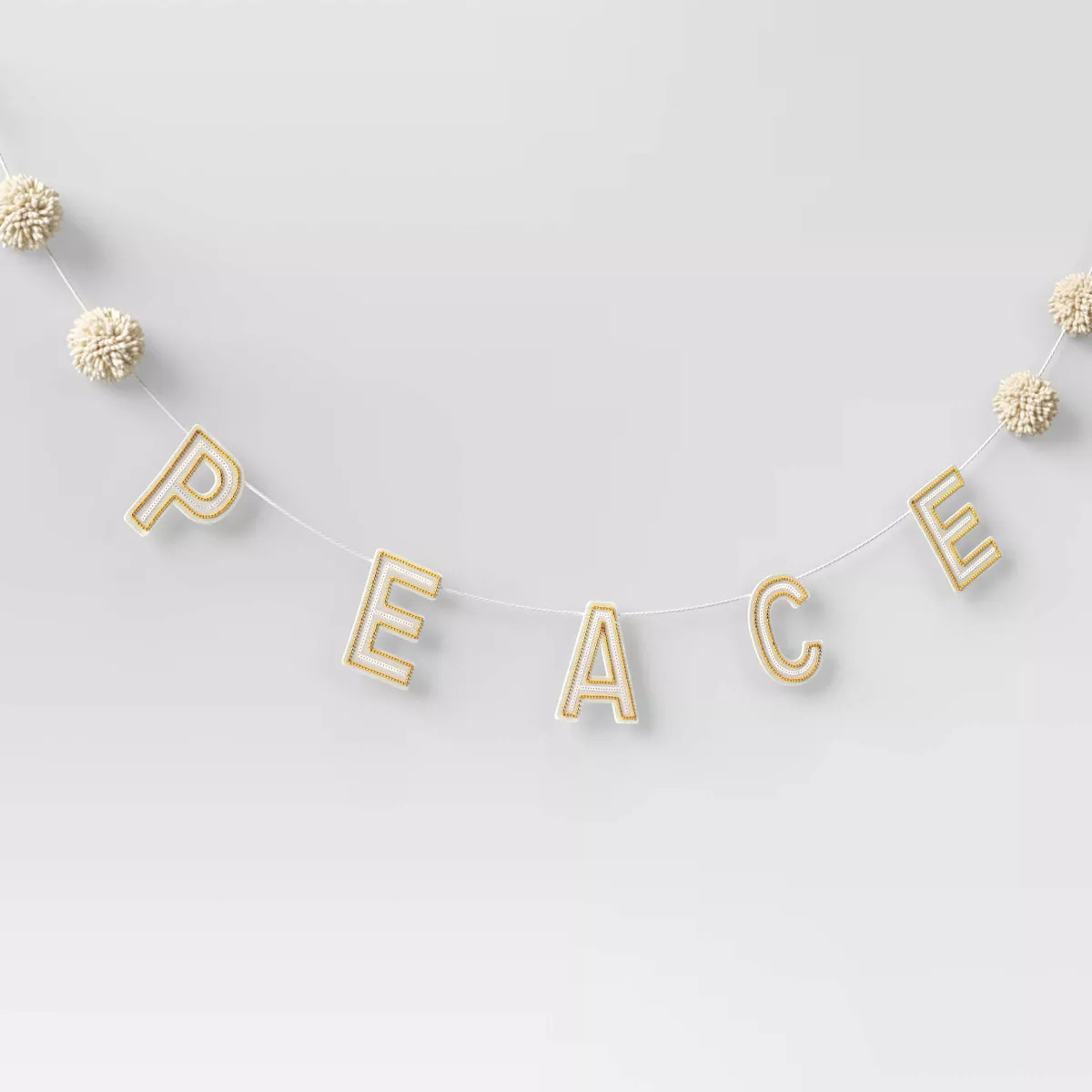 6' Sequined 'Peace' Christmas Decorative Wall Garland White - Wondershop™ | Target