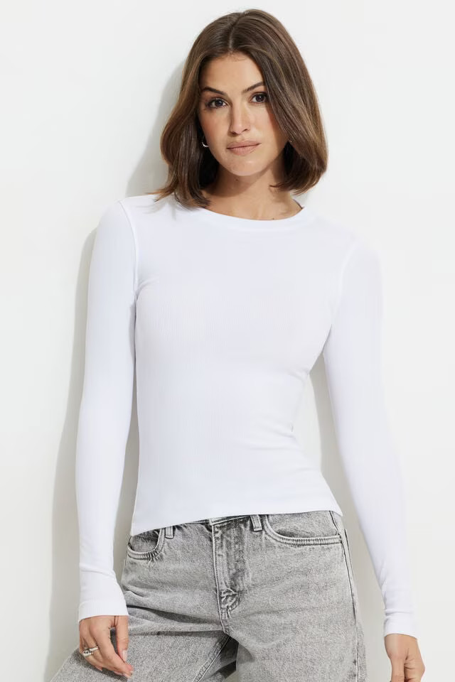 Tedi Ribbed Long Sleeve T Shirt | Dynamite Clothing