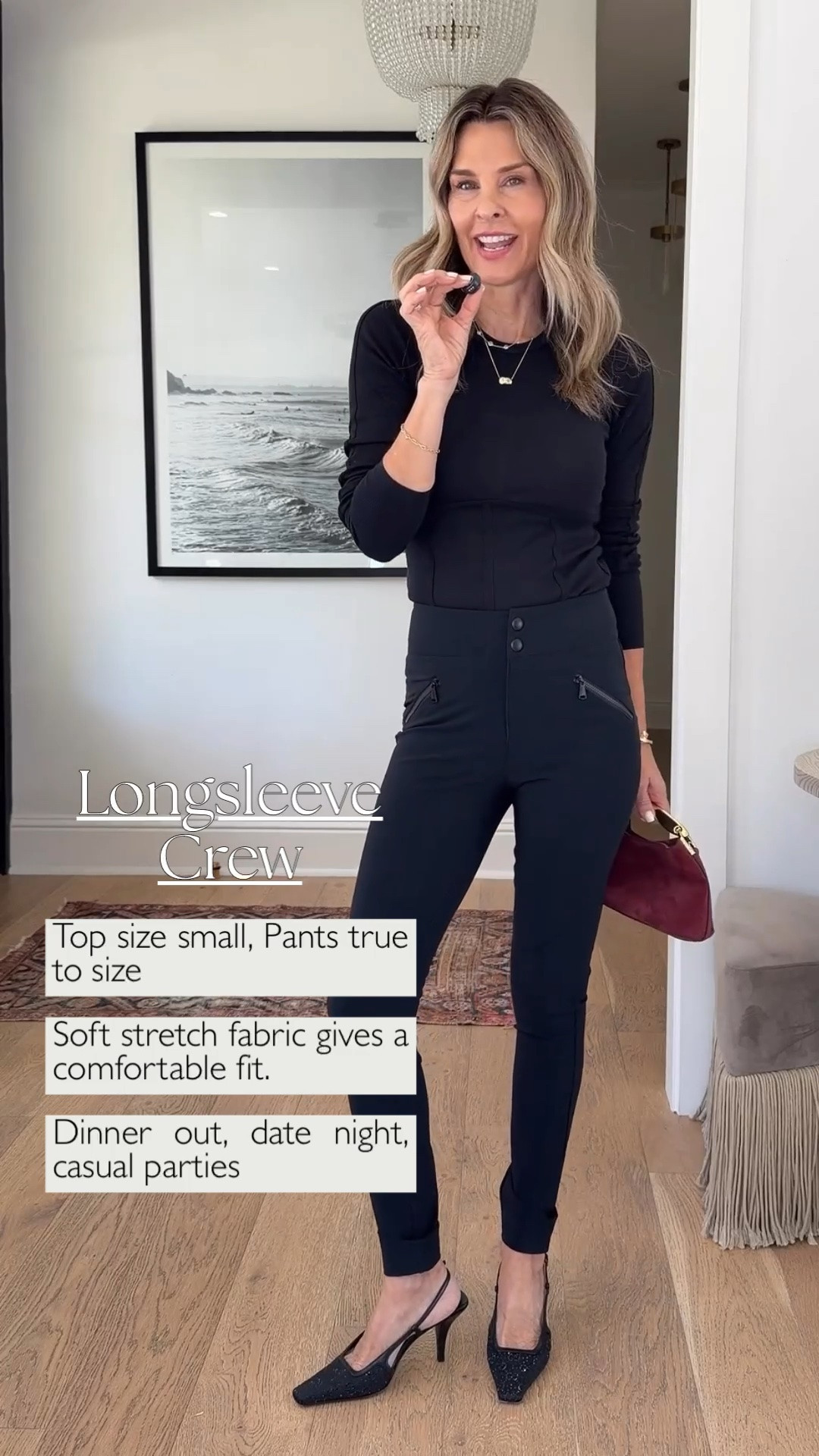 Discount code Tammy20 I'm 5'6"
-wearing size XS in the top
-Geneva pant TTS
-Mini Boomerang Suede Burgundy

#LTKootd #LTKgrwm #LTKOver40