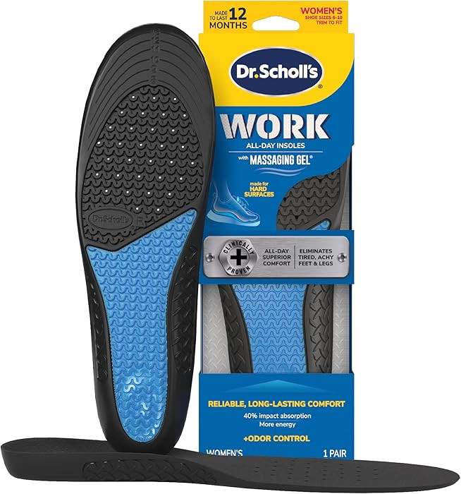 Work All-Day Superior Comfort Insoles (with) Massaging Gel, Women, 1 Pair, Trim to Fit | Amazon (US)