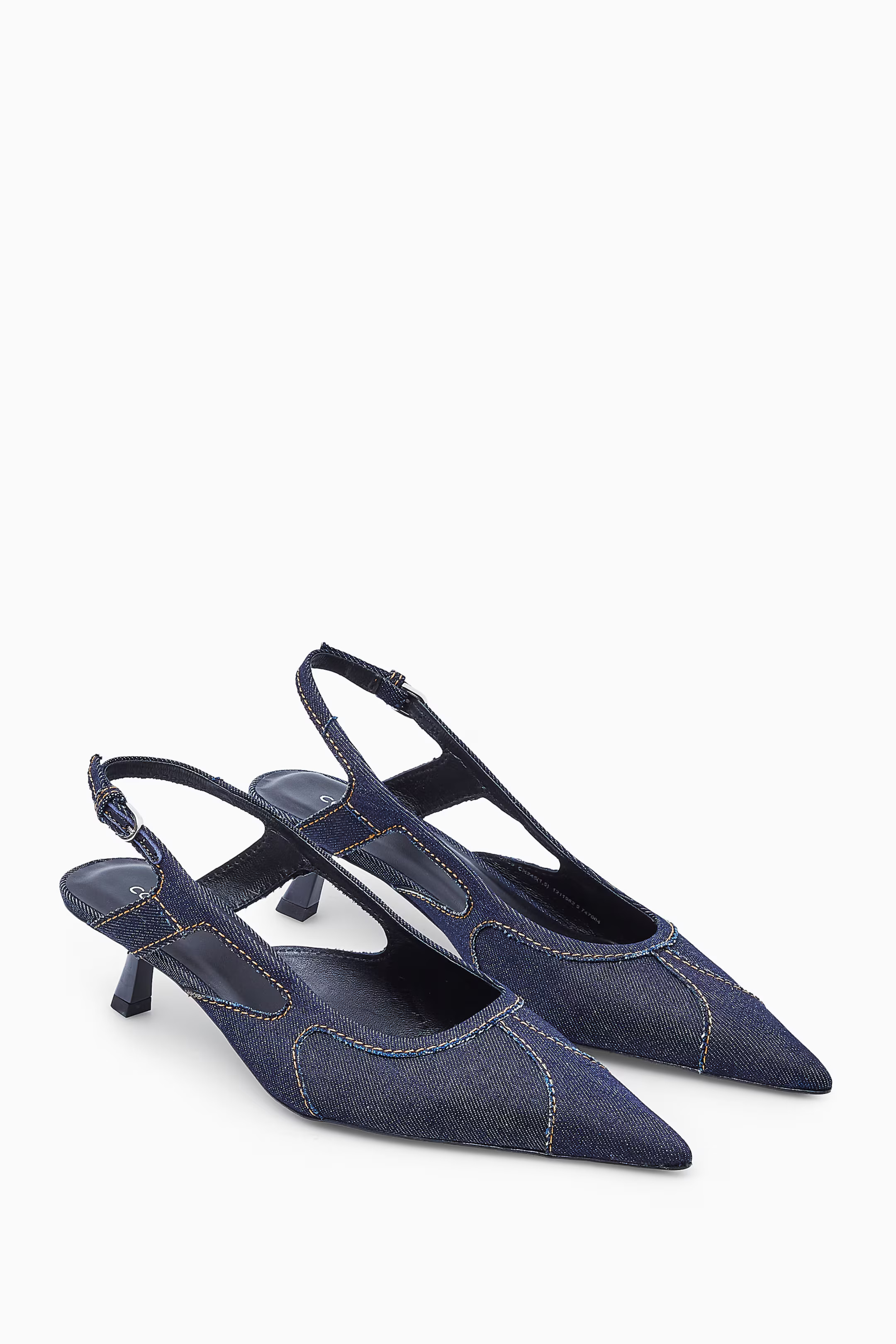DENIM POINTED SLINGBACK KITTEN HEELS - High heel - INDIGO - Ladies | H&M GB | H&M (UK, MY, IN, SG, PH, TW, HK)