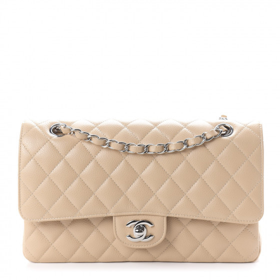 Caviar Quilted Medium Double Flap Beige Clair | Fashionphile