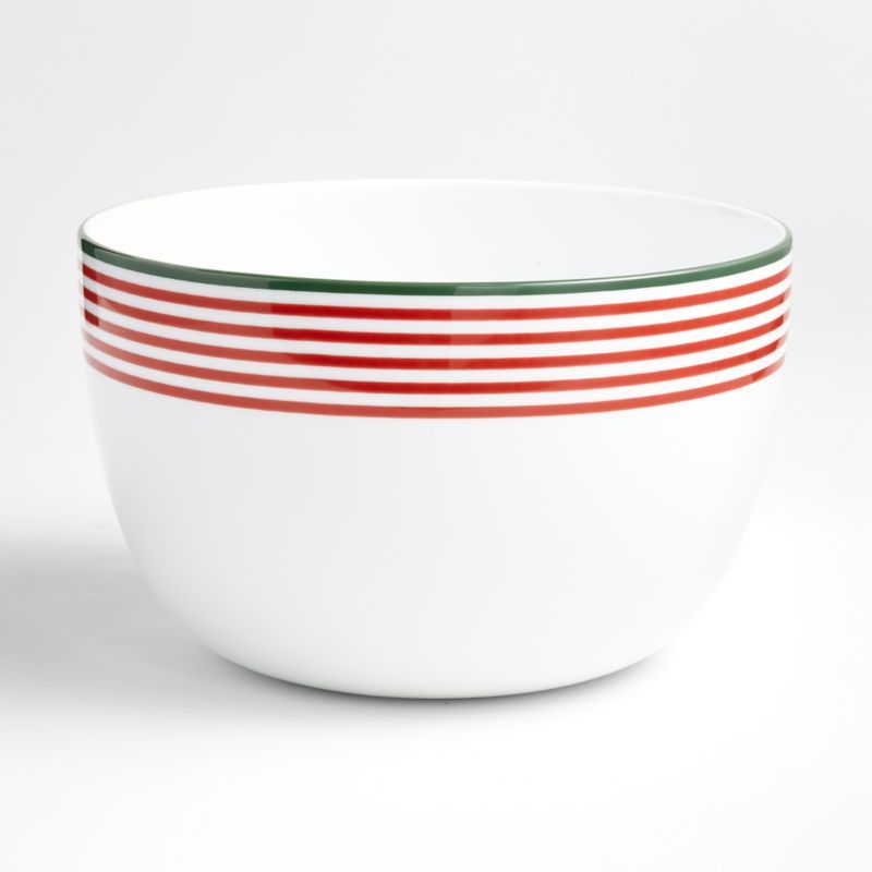 Holiday Stripe Large Mixing Bowl | Crate and Barrel | Crate & Barrel
