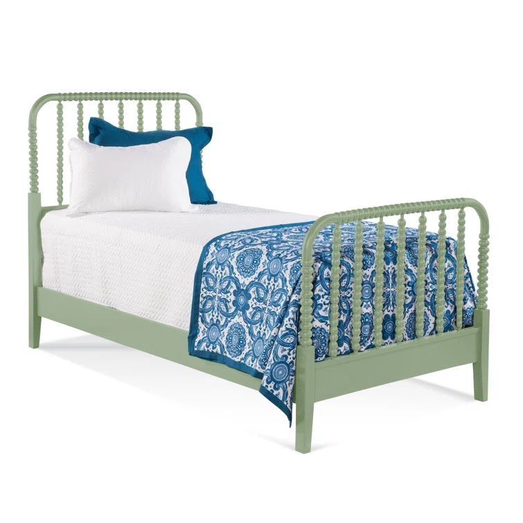 Twin Celery Finish Louisa Solid Wood Spindle Bed | Wayfair North America