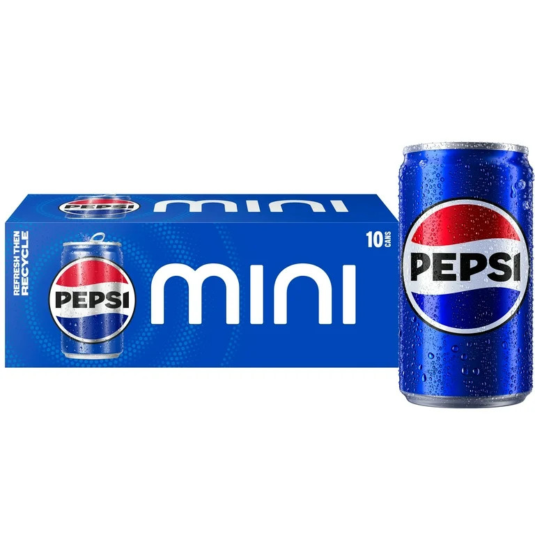 PR Pepsi Cola Soda Pop, 7.5 fl oz 10 Pack Mini Cans | Walmart (US)