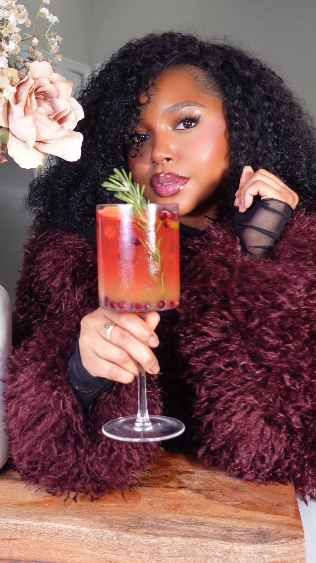 Wearing this shaggy wine red/ burgundy fur cropped jacket coat to make my go-to thanksgiving mocktail/cocktail! 

#LTKootd #LTKHoliday #LTKHome