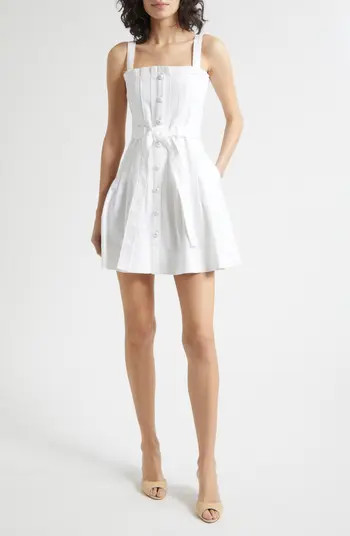 Cinq à Sept Branwen Pleated Belted Denim Minidress | Nordstrom | Nordstrom