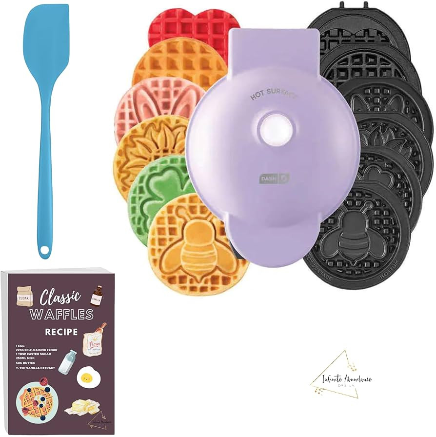 Waffle Maker Gift Set with Removable Plates, Silicone Waffle Spatula and Gourmet Waffle Recipe by... | Amazon (US)