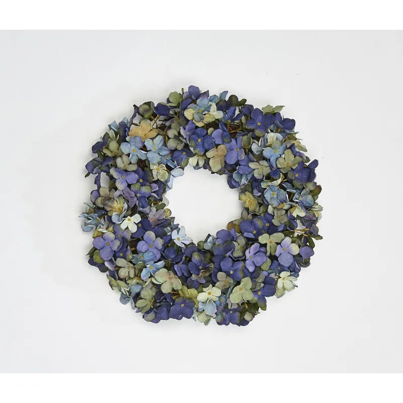 August Grove® Hydrangea 15" Polyester Wreath | Wayfair North America