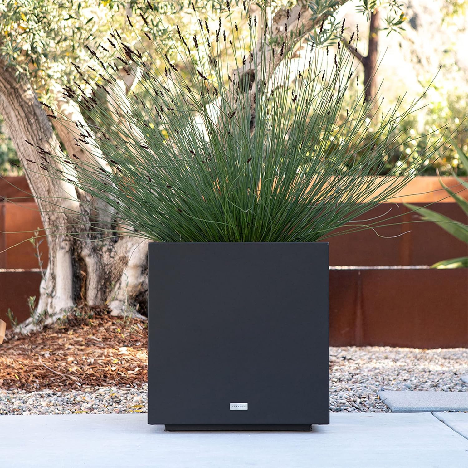 Veradek Block Series Indoor/Outdoor Cube Planter - Black (18" H x 17" W x 17" L) | Amazon (US)