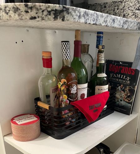 No room for a bar cart? No problem. We carved out a little space in our clients kitchen and used this mDesign basket to contain the alcohol. 

#LTKunder50 #LTKhome