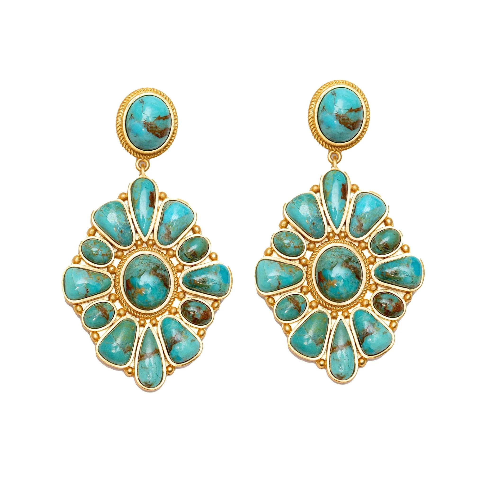 Prairie Blossom Turquoise Statement Earrings | Christina Greene LLC