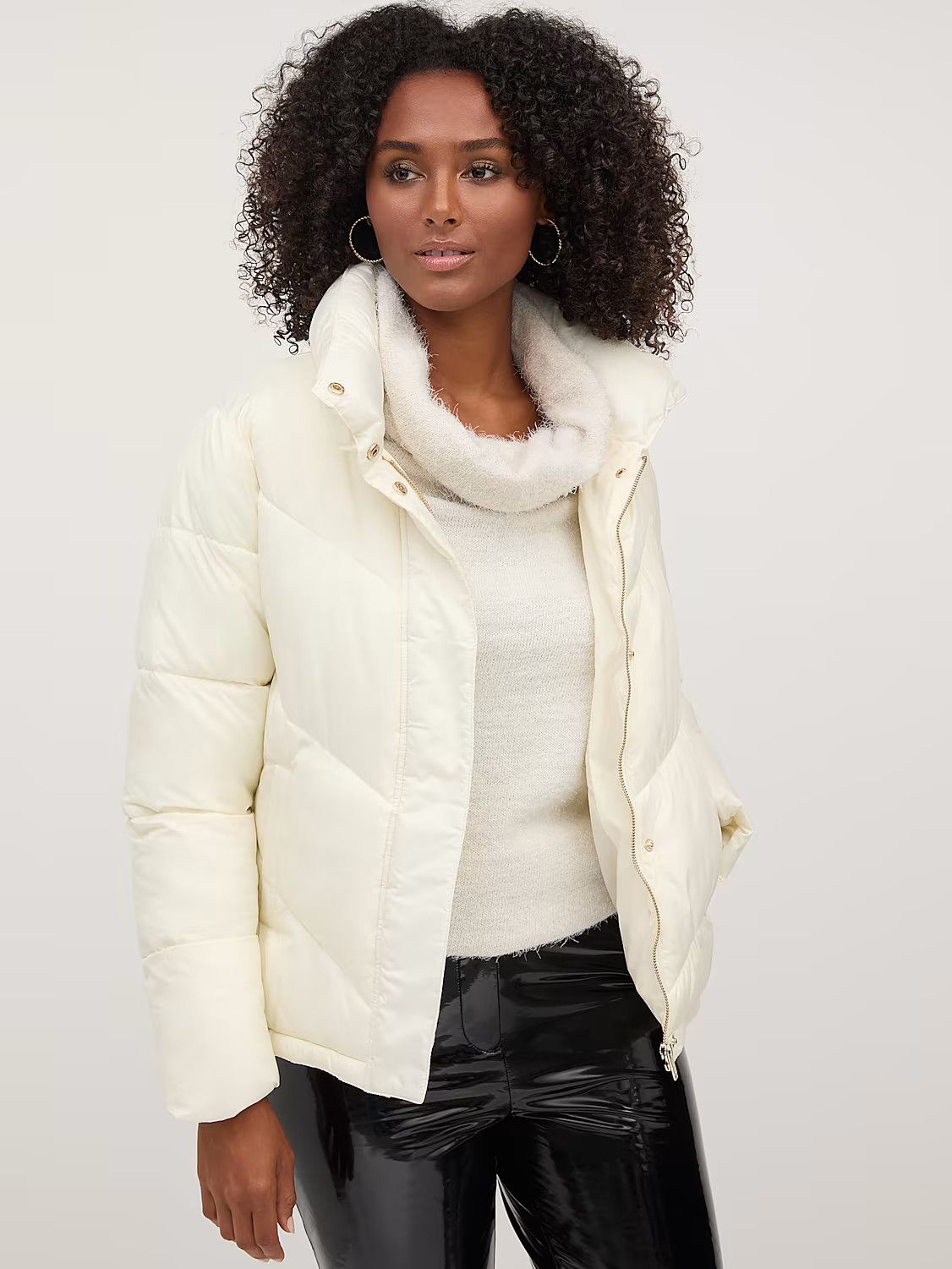 Short Zip-Front Puffer Jacket - Ultra-Puff Collection - New York & Company | New York & Company