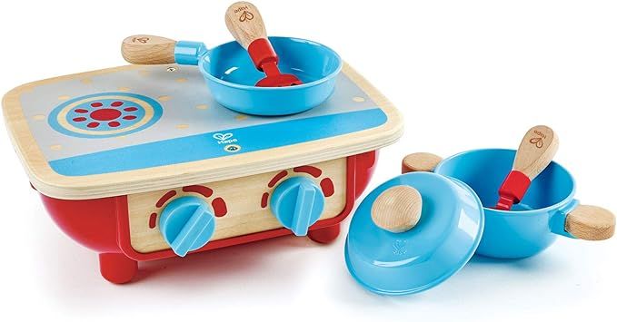 Hape Toddler Kitchen Set | Wooden 6 Piece Cooking Set, Pretend Kitchen Playset with Toy Stove, Fr... | Amazon (US)