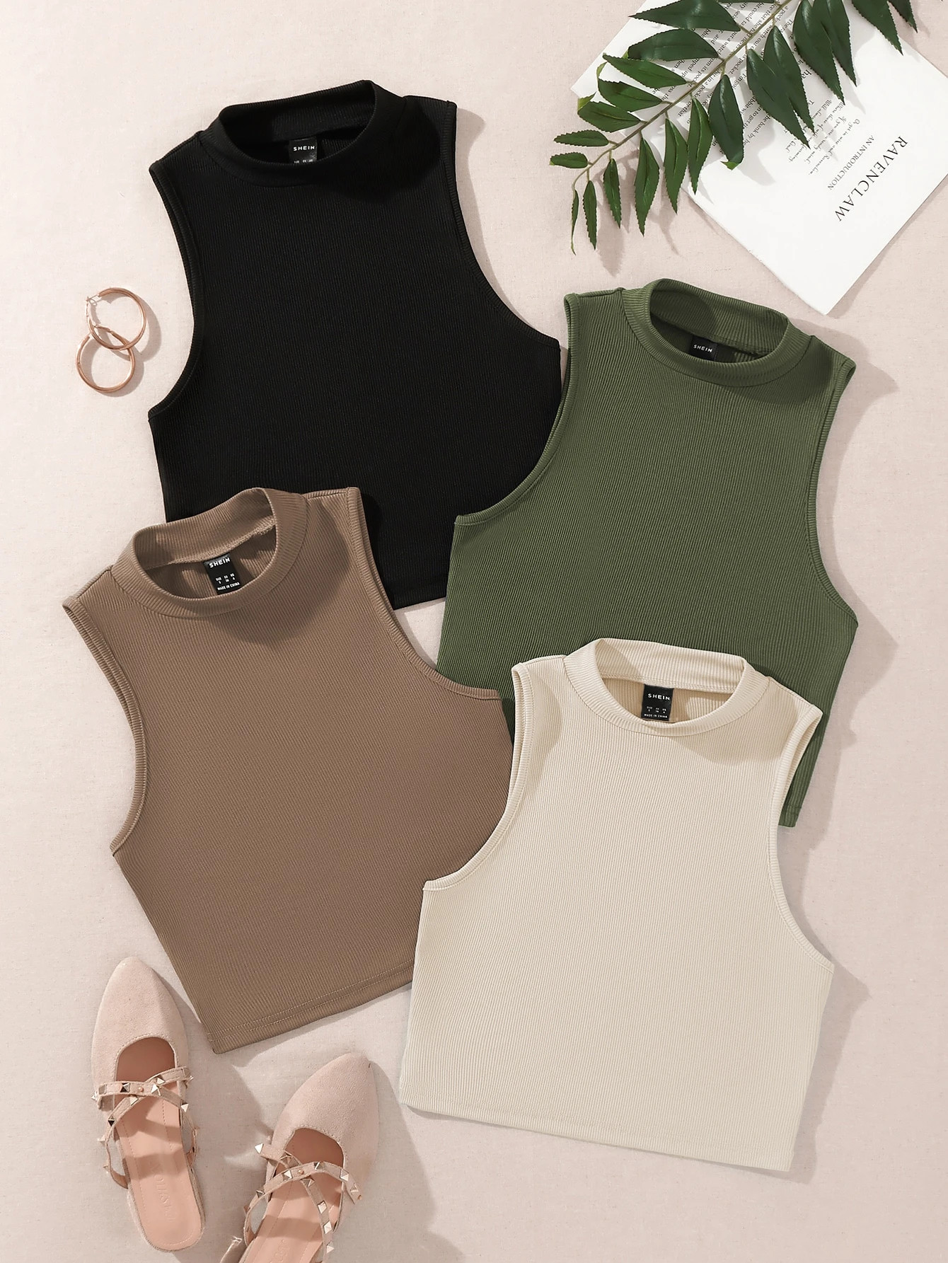 4pcs Solid Tank Top | SHEIN