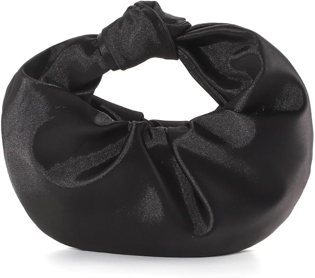 Women's Ruched Clutch Purse Satin Evening Handbag Top Handle Knotted Purse for Wedding Party Prom | Amazon (US)