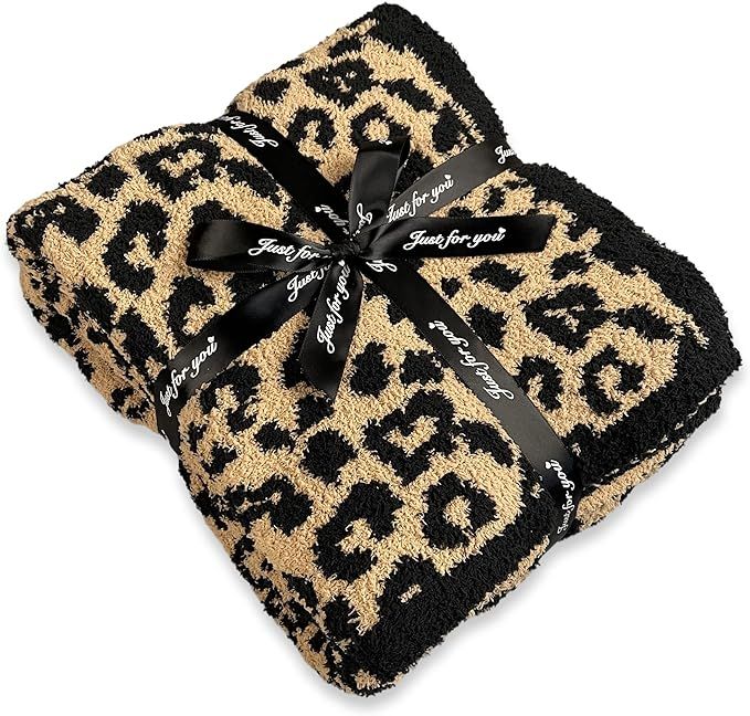 GY Fluffy Leopard Knitted Throw Blanket for Couch Lightweight Soft Plush Fluffy Warm Cozy -50x60i... | Amazon (US)