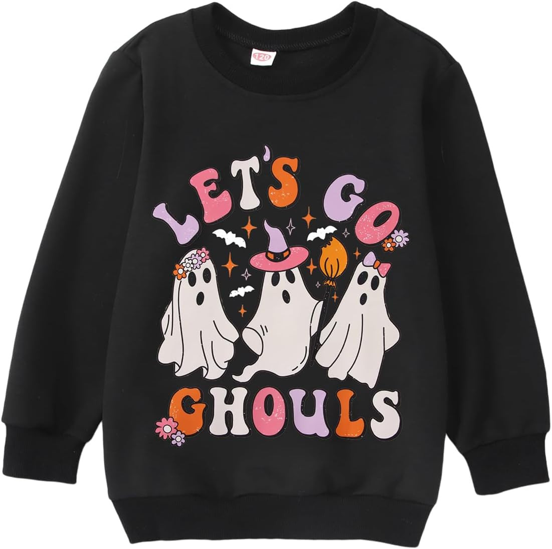 Girls Halloween Crewneck Sweatshirts Ghost Graphic Pullover Top 6-12 Years | Amazon (US)